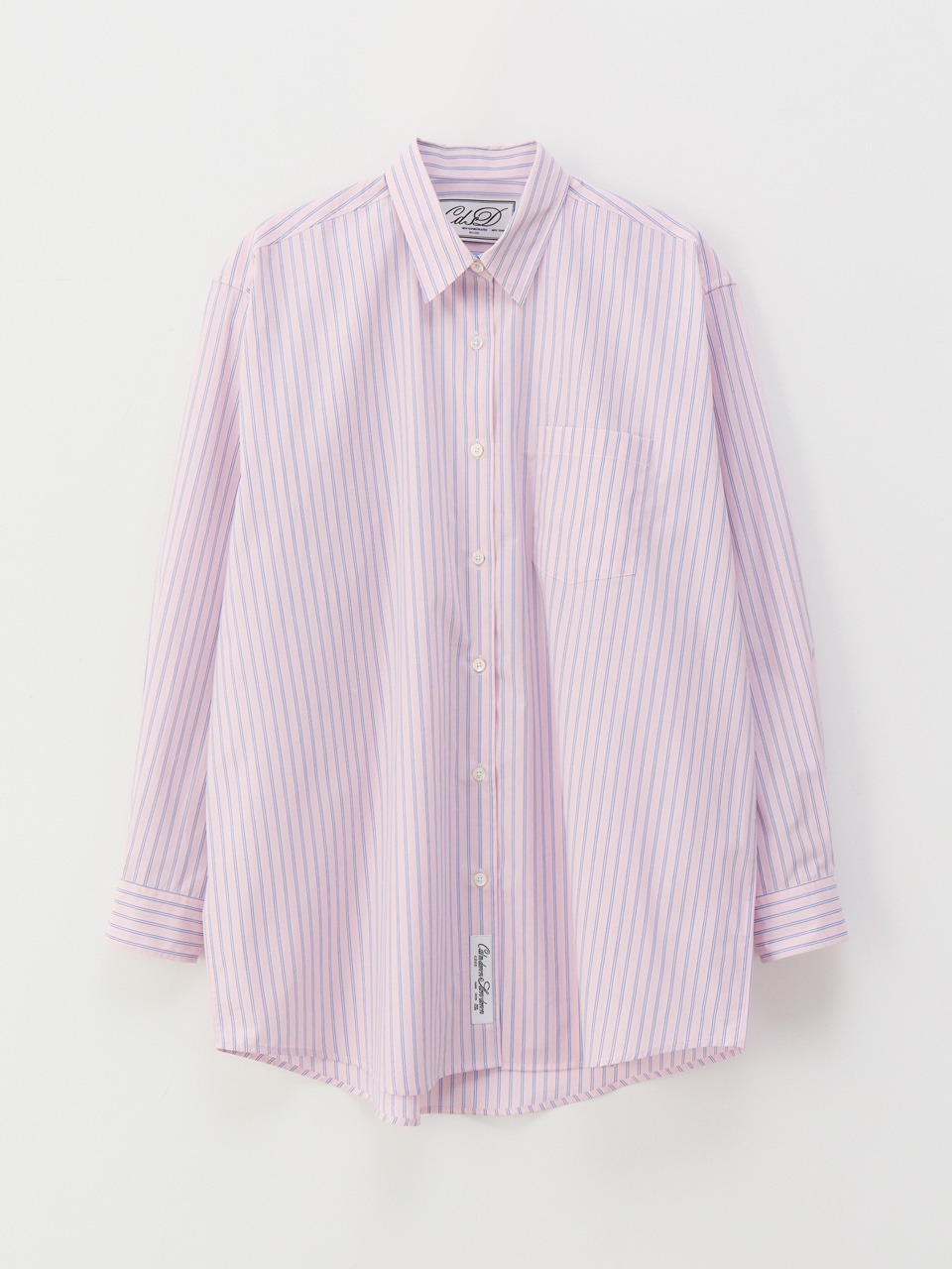 Signature oversize shirts_pink stripe